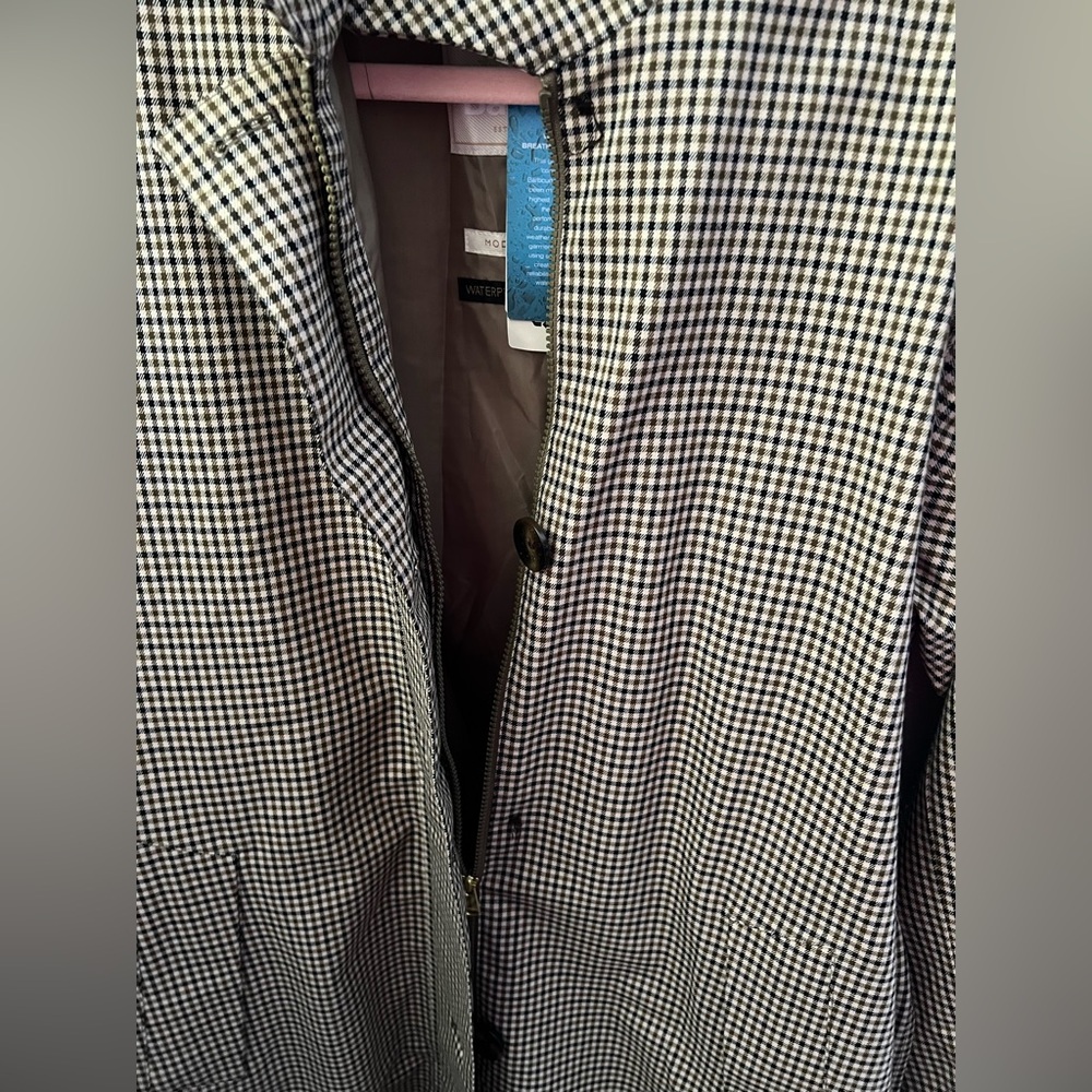BARBOUR Somerland Belted Checked Cotton-blend Trench Coat Size 10 New - Picture 12 of 16